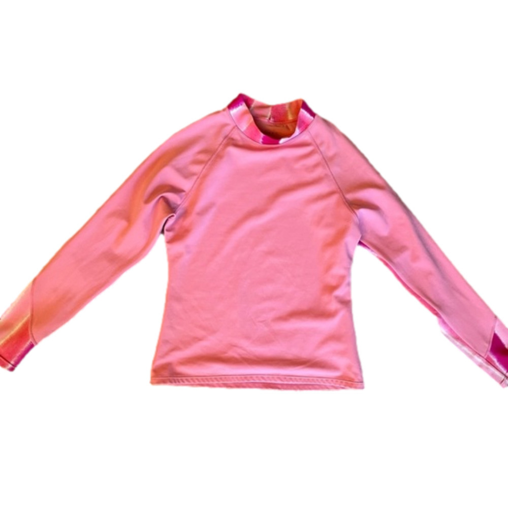 LANDS End Rash Guard Pink Kids Size M Swim Long Sleeve